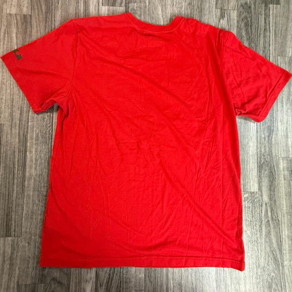 Nike LeBron Dri-Fit Red Basketball Tee Cyber Dunk Graphic Shirt Size Large - Picture 2 of 9